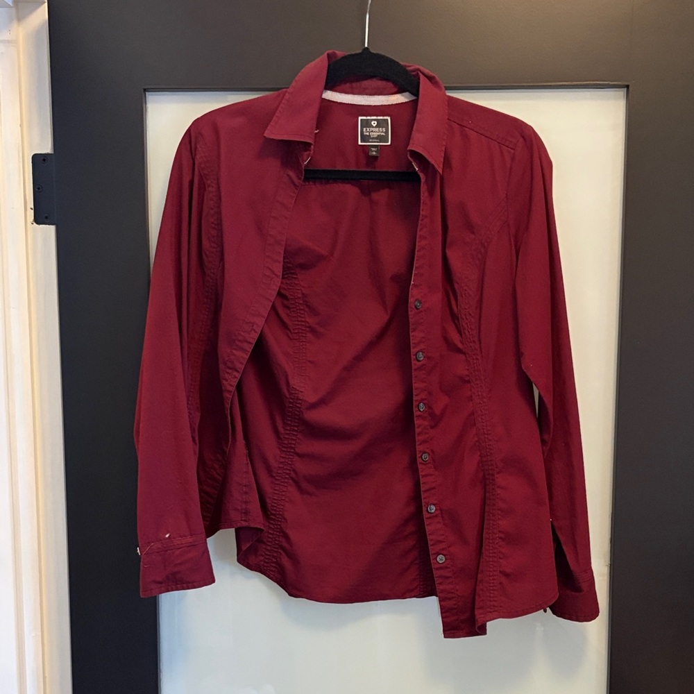 Express Burgundy Essential Shirt